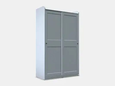 HAUGA Wardrobe with sliding doors 1 3D model