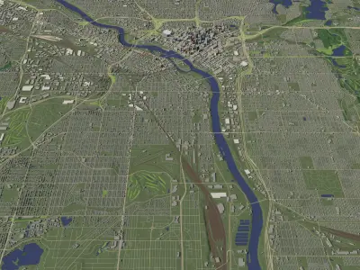 Minneapolis Minnesota USA - city and urban 3D model