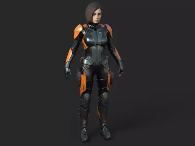 Futuristic Girl High Detail 3D model