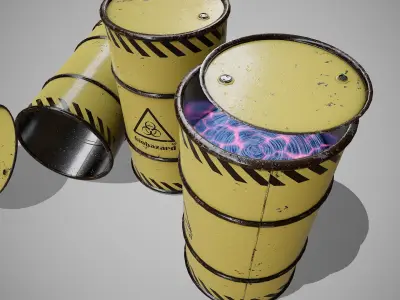Barrels biohazard new Low-poly 3D model