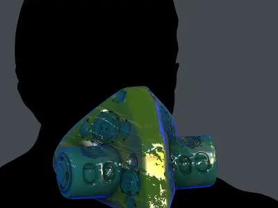 Gas mask helmet scifi character game space Low-poly printable  Low-poly 3D model