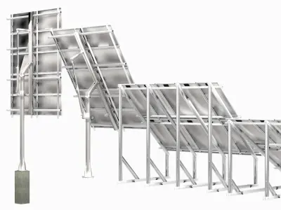 All-In-One Adjustable Mounted Solar Module Array 3D model