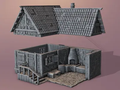 Medieval house 3D print model