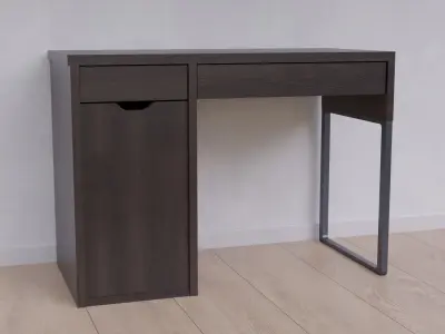 Dark Wood Desk Low-poly 3D model