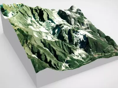 Mountain landscape Monte Borla Italy 3D model