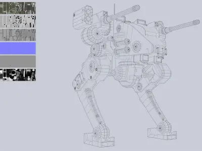 Battle Mech Low-poly 3D model