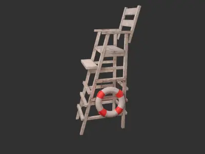 Lifeguard Chair Low-poly 3D model