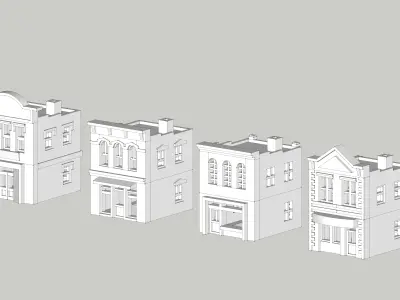 Classic Shop Store Building Set by Outland Models Low-poly 3D model