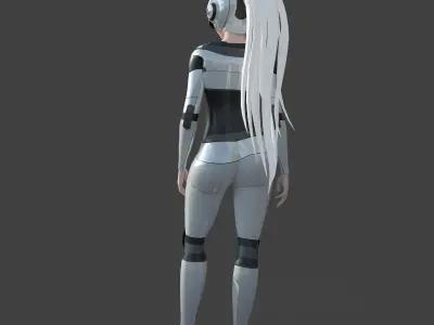 Girl Model - Sci-fi Girl Low-poly 3D model