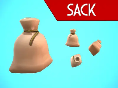 SACK CARTOON STYLIZED Low-poly 3D model