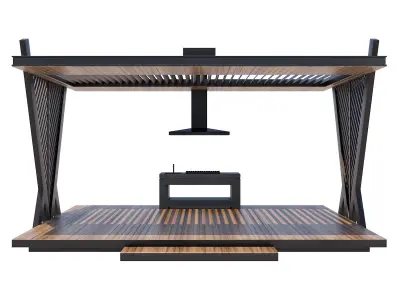 Pergola Barbecue 3 3D model