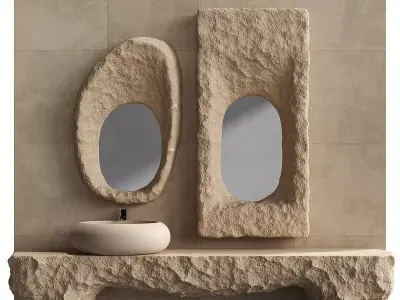Rock relief bathroom furniture 3D model