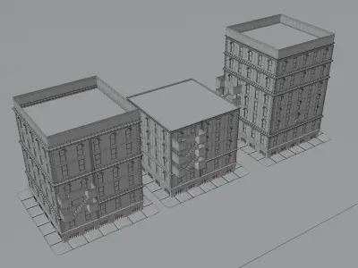 New york buildings Low-poly 3D model
