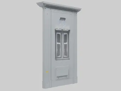 Panel with window door model Low-poly 3D model