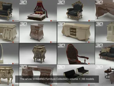 The whole SHABANG Furniture Collection - volume 1 3D Model Pack