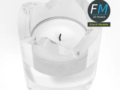 Glass candle holder 3D model