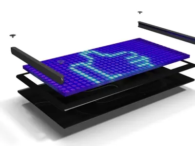 Display on glass 3D model