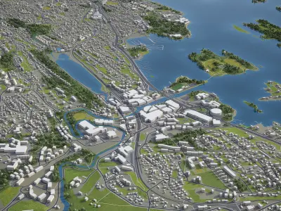 Baerum - City 3D Model Low-poly 3D model
