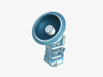 SciFi Antenna Tower A01 White Blue - Sci Fi Exterior Design Low-poly 3D model