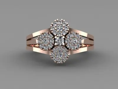 Rose Gold Women Diamond Ring 3D print model 3D print model 47