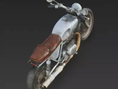 Vintage Rusty Cafe Racer Motorcycle 3D Model Low-poly 3D model