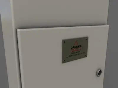 PBR Electric Box LightGrey V4 Low-poly 3D model