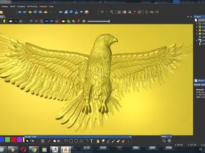 Eagle open wings - wall relief 3D print model purchase