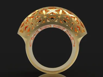 Ring - 1 gold and orange light fixture 3D print model
