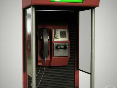 Public Phone Low-poly 3D model