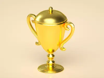 trophy golden Low-poly 3D model