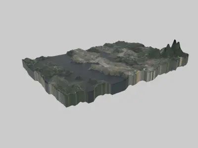 Seattle City Low-poly 3D model