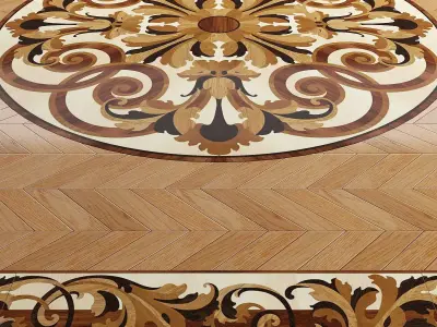 Parquet Da Vinci and 12 Rosettes 3D model