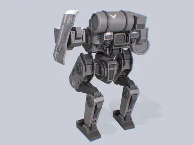 Defender Mech Low-poly 3D model