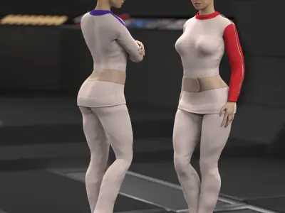 Moonbase Alpha Uniform for La Femme 2 for Poser 3D model