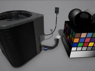 Air conditioning condenser unit Low-poly 3D model