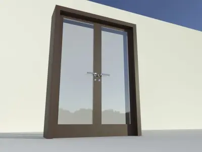 Glass-Door Low-poly 3D model