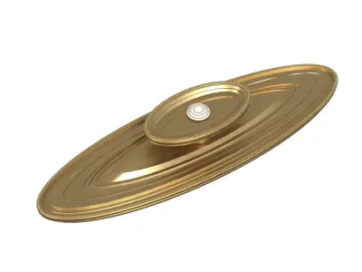 Old Gold Design Classic Handle Door 3D model
