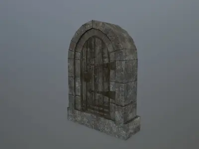 Medieval Door Low-poly 3D model