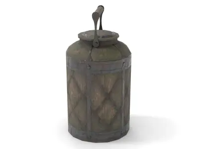 Old Bucket for Liquids Low-poly 3D model