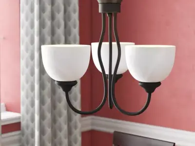 Clara Light Shaded Classic  Traditional Chandelier - 2 Colour 3D model