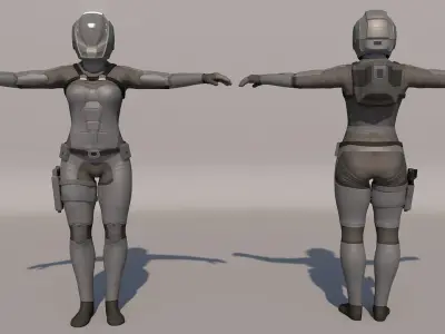 Sci-fi armor suit 3D model