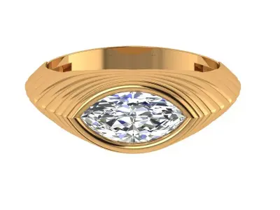 Marquise Diamond Gents Ring 3D print model