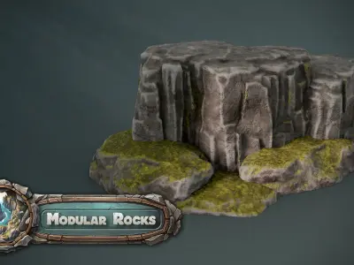 3DT Stylized Rocks and Cliffs Pack  Game Design  3D Asset Pack 3D model