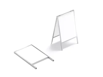 Advertising street stand - sandwich sign board Low-poly 3D model