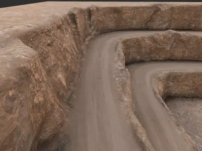 Open Pit Mine Opening 1 Low-poly 3D model