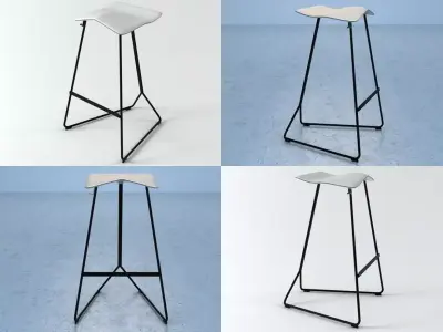 Triton four different bar stools 3D model