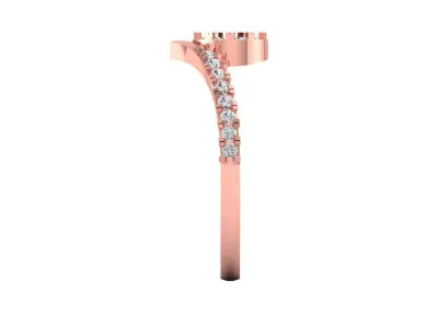 Solitaire Engagement Women Rings Curve Band Ring 3D print model