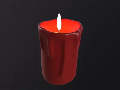 Candles 3D Model two Low-poly 3D model