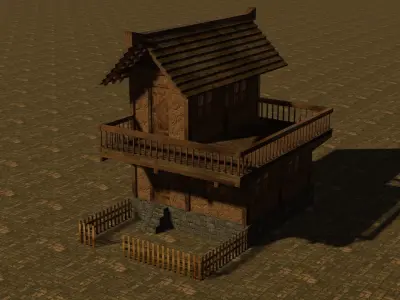 Medieval house seven 5 Low-poly 3D model