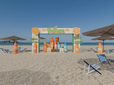Tropicana Orange Flavour Beach 3D model